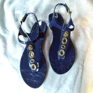 COACH Navy Blue Jelly Sandals 8B